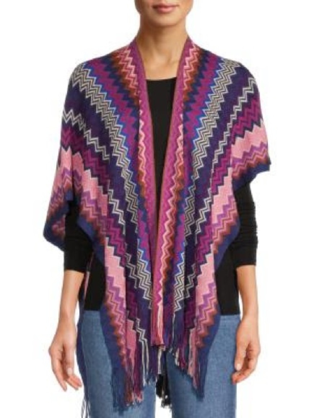 NWT Missoni Purple Pink Chevron Knit Shawl